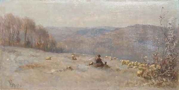 A shepherd and his flock - view 1