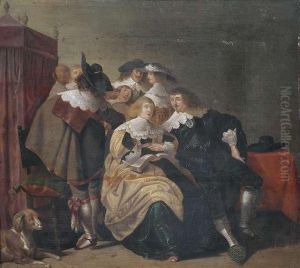 Frohliche Gesellschaft Im Salon by Antonie Palamedesz