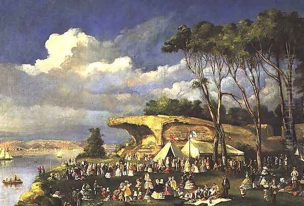 Picnic at Mrs Macquaries Chair, 1855 - view 1