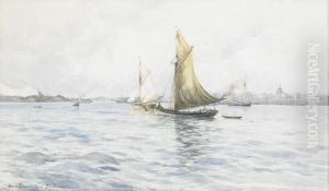 Stockholms Strom Med Katarinakyrkan I Bakgrunden by Anna Palm De Rosa