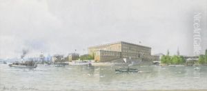 Utsikt Mot Stockholms Slott Med Angbatar I Forgrunden by Anna Palm De Rosa