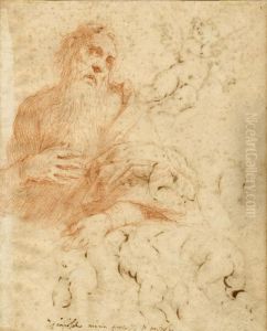 Studio Per Un Santo In Adorazione by Acopo D'Antonio Negretti (see Palma Giovane)