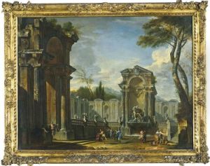 Capriccio Architettonico Con Rovine E Fontane by Giovanni Niccolo Servandoni
