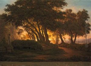 Sonnenuntergang, Gesehen Von Der Villa Massa Zu Albano Bei Rom