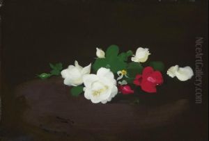White And Pink Roses On A Round Table White And Pink Roses On A Round Table