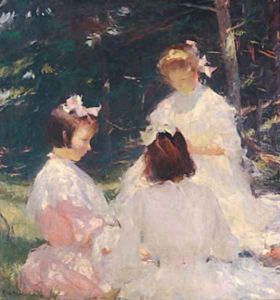 Children in Woods 1905 by Frank Waller