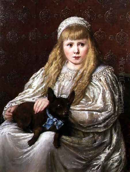 Portrait of a Young Girl with a Dog - view 1