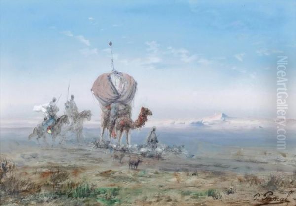 A Caravan In The Desert by Paul Pascal