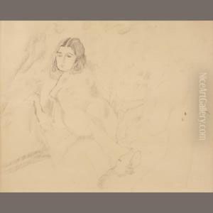 Seated Nude by Jules Pascin