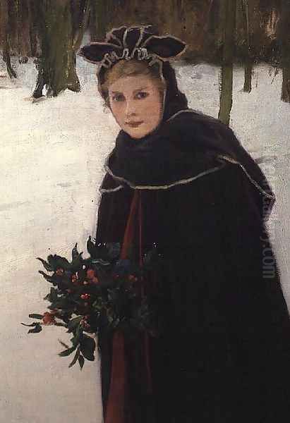 Winter - Portrait of a girl in a winter landscape - view 1