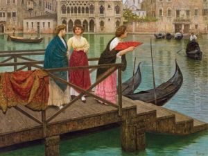 Waiting For The Gondola, Venice by Luigi Pastega