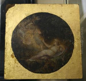 Fairies In A Garden Amongst Flowers And Near A Snail by Joseph Noel Paton