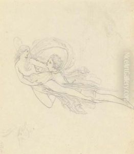 A Fairy Flying With A Mortal