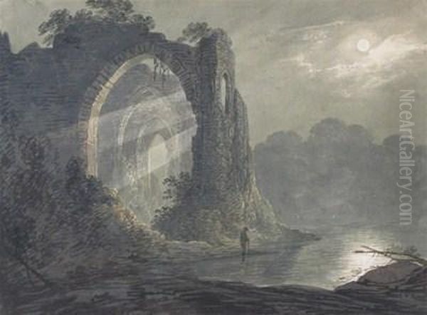 A Ruined Castle By Moonlight - view 1