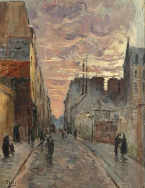 A Bustling Street At Dusk - view 1