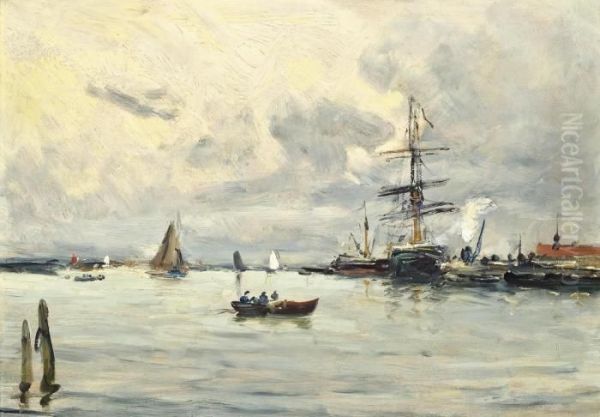 Bustling Activity In A Normandy Port - view 1