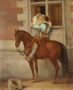 Idylle Au Vieux Chateau by Charles Francois Pecrus