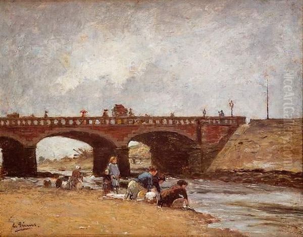 Laveuses Au Bord De La Touques, A Trouville - view 1