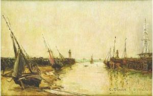 La Sortie Du Port De Trouville, Circa 1890 La Sortie Du Port De Trouville, Circa 1890