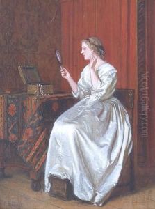 Admiring An Earring by Charles Francois Pecrus