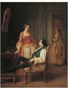 Scene Galante by Charles Francois Pecrus