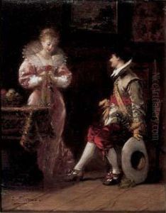 Couple Galant by Charles Francois Pecrus