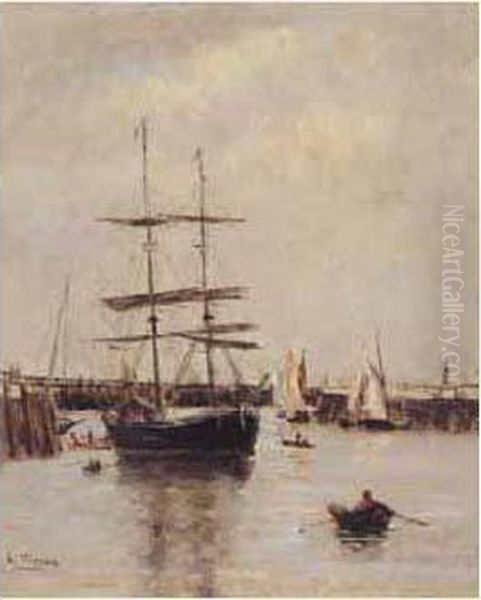 La Sortie De La Touques Entre Deauville Et Trouville, Vers 1885. - view 1
