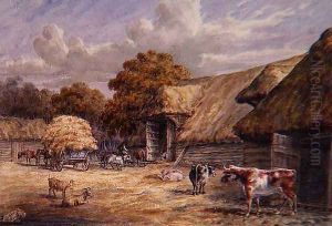 The farmyard of Mr. Harrison's Barton Farm, Buckland, near Dover, from an album of British landscapes, 1844