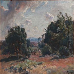 Windy Landscape With Trees, Presumably In Italy