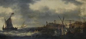 Marine Pres Du Rivage Hollandais by Bonaventura, the Elder Peeters