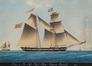 Britischer Topsegelschoner Scotia Vor Marseille by Joseph Honore Maxime Pellegrin