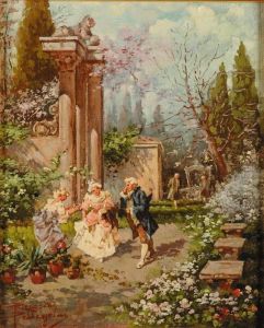 Figure In Giardino by Carlo Pellegrini
