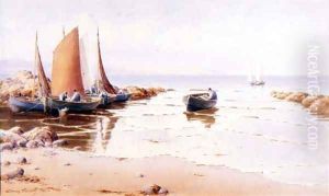 Landing the Catch (possibly Cemaes Bay, Anglessey) by Warren Williams