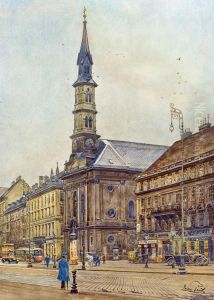 Praterstrase Mit Johann-nepomuk-kirche In Wien by Erwin Pendl