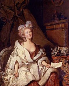 Portrait Of A Woman Reading A Letter by Pierre-Alexandre Wille