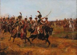 Chasseurs A Cheval De La Garde Imperiale by Paul Emile Leon Perboyre