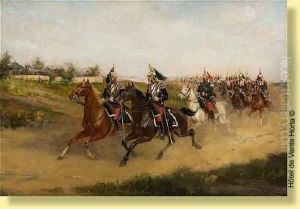 Depart De La Cavalerie by Paul Emile Leon Perboyre