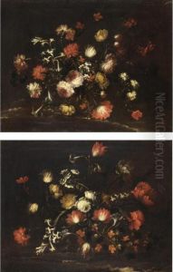 Coppia Di Nature Morte Di Fiori by Bartolome Perez