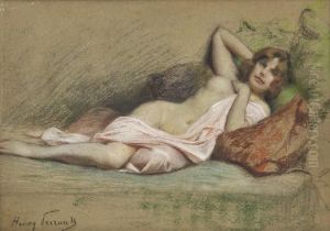 Jeune Femme Allongee by Henry Perrault