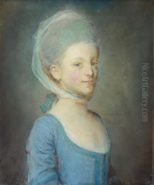 Portrait D'une Jeune Femme Coiffee D'une Fanchon De Gaze Rayee - view 1