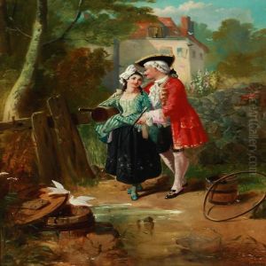 Romantic Scene With A Nobleman And A Young Girl Romantic Scene With A Nobleman And A Young Girl
