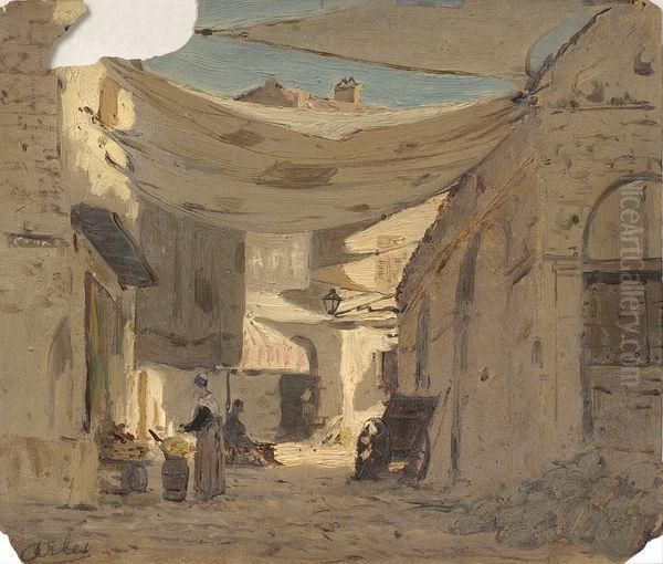 Arles, Marchandes Abritees Du Soleil Par De Grandes Toiles. - view 1