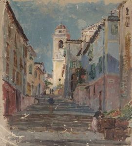 Rue Animee D'une Ville De Mediterranee.