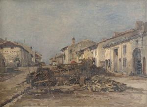 Coupe De Bois A L'entree D'un Village En Lorraine.