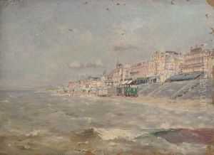 Front De Mer, La Plage Et Les Cabines.