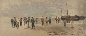 Retour De Peche Sur La Plage. Retour De Peche Sur La Plage.