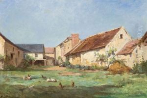 Cour De Ferme by Edmond Marie Petitjean