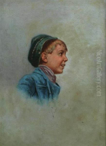 Portrait Of Boy In Blue Cap - view 1