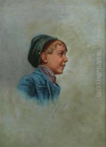 Portrait Of Boy In Blue Cap by Arturo Petrocelli