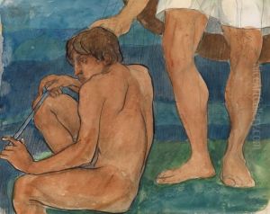Seated Youth. Classical Composition by Kuzma Sergievitch Petrov-Vodkin